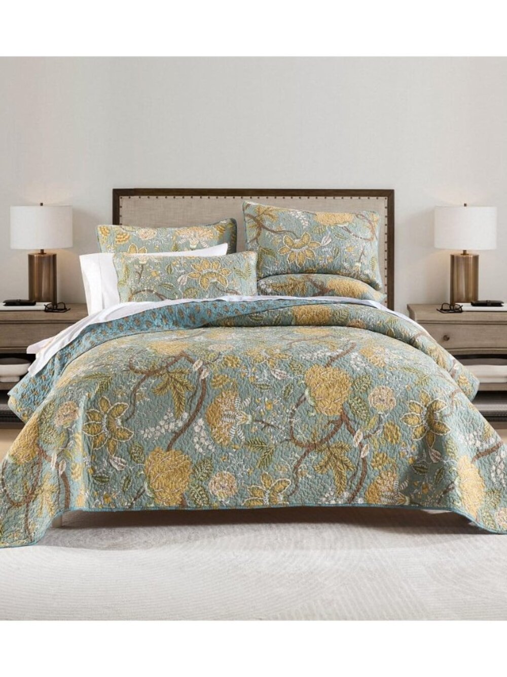 Cotton Bedspread Quilt Sets Reversible Bedding Coverlet Sets Comforter, Vintage